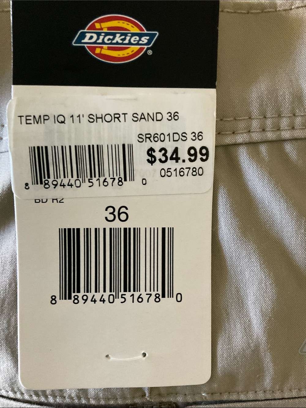 Dickies Beige/Sand , cooling temp IQ , size 36 Shorts - Picture 7 of 9